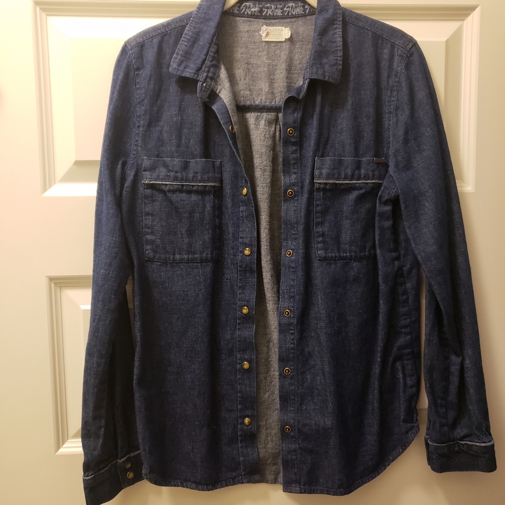 Volcom denim button up